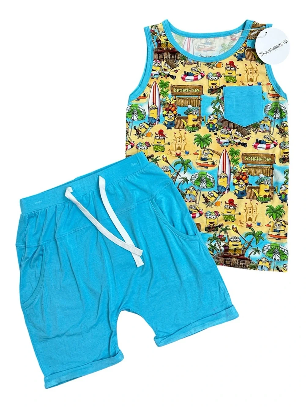BAMBOO Minions Sz 4/5 Tank & Shorts Set Showstoppers- Like Little Sleepies